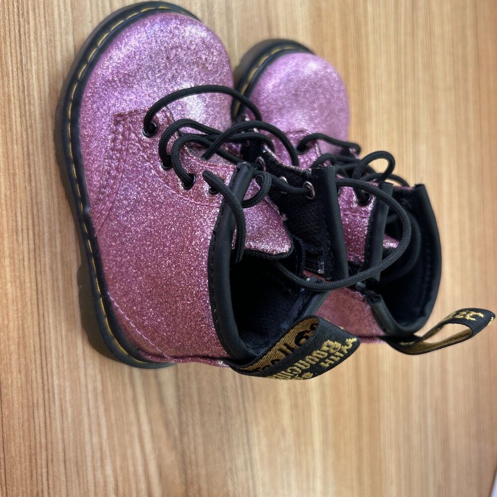 Dr. Martens 1460 Pink Glitter Boots Toddler Sz 5 Doc Combat Boot